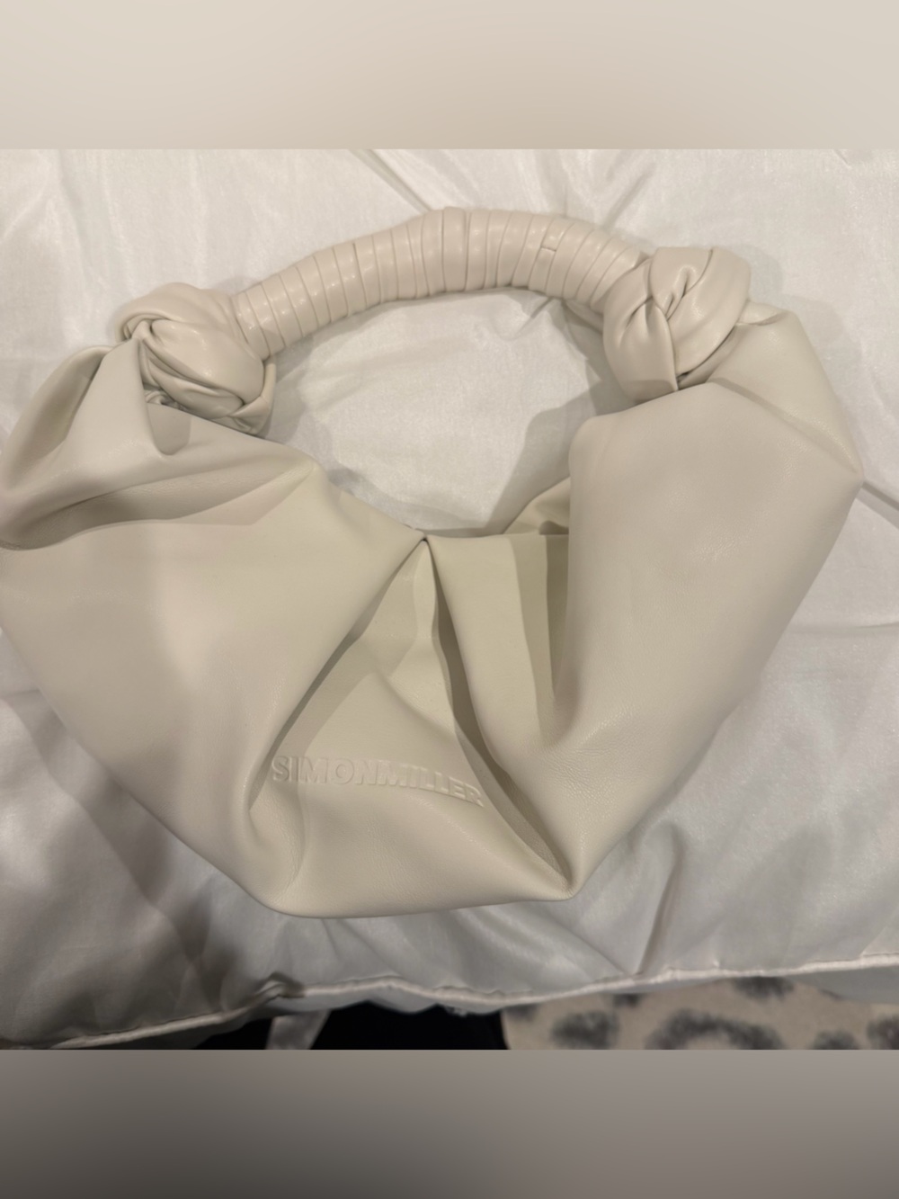 Simon Miller Cream Lopsy Cream Knotted Handle Hobo Bag - Picture 3 of 8